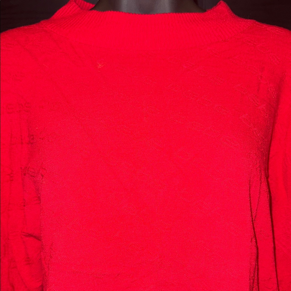 Bebe Logo Vibrant Red Crop Sweater